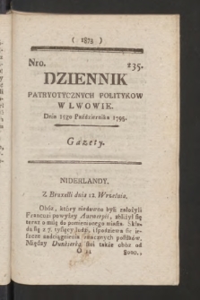 Dziennik Patryotycznych Politykow we Lwowie. 1795, nr 235