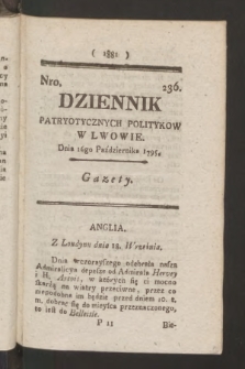 Dziennik Patryotycznych Politykow we Lwowie. 1795, nr 236