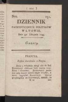 Dziennik Patryotycznych Politykow we Lwowie. 1795, nr 251