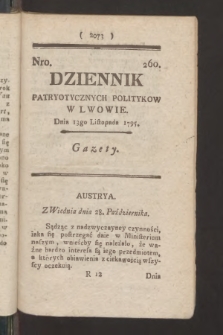 Dziennik Patryotycznych Politykow we Lwowie. 1795, nr 260