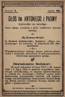 Głos Św. Antoniego z Padwy. 1896/1897, nr 4