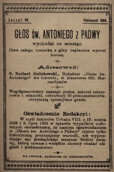 Głos Św. Antoniego z Padwy. 1896/1897, nr 7