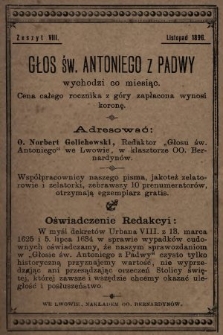 Głos Św. Antoniego z Padwy. 1896/1897, nr 8