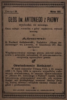 Głos Św. Antoniego z Padwy. 1897, nr 3
