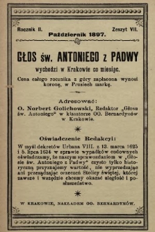 Głos Św. Antoniego z Padwy. 1897, nr 7