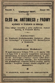 Głos Św. Antoniego z Padwy. 1897, nr 8