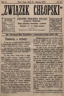 Związek Chłopski : organ stronnictwa chłopskiego. 1895, nr 22