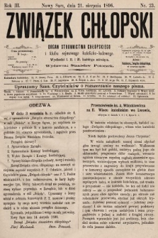 Związek Chłopski : organ stronnictwa chłopskiego. 1896, nr 23
