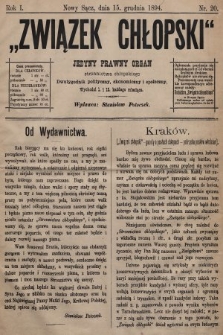 Związek Chłopski : organ stronnictwa chłopskiego. 1894, nr 20