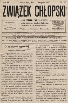 Związek Chłopski : organ stronnictwa chłopskiego. 1897, nr 30