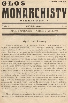 Głos Monarchisty : miesięcznik. 1934, nr 6