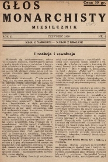 Głos Monarchisty : miesięcznik. 1936, nr 4