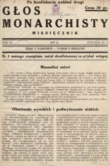 Głos Monarchisty : miesięcznik. 1937, nr 2 (po konfiskacie nakład drugi)