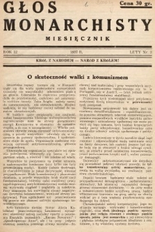 Głos Monarchisty : miesięcznik. 1937, nr 3