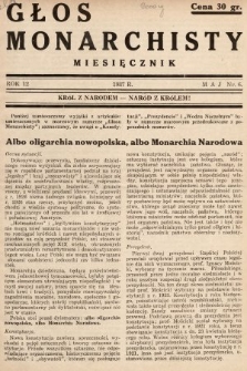 Głos Monarchisty : miesięcznik. 1937, nr 6