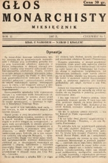 Głos Monarchisty : miesięcznik. 1937, nr 7