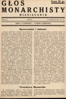 Głos Monarchisty : miesięcznik. 1937, nr 11