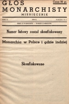 Głos Monarchisty : miesięcznik. 1938, nr 3 (skonfiskowano)