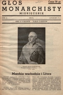 Głos Monarchisty : miesięcznik. 1938, nr 4