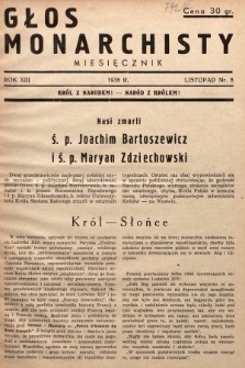 Głos Monarchisty : miesięcznik. 1938, nr 8