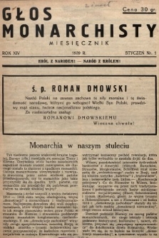 Głos Monarchisty : miesięcznik. 1939, nr 1