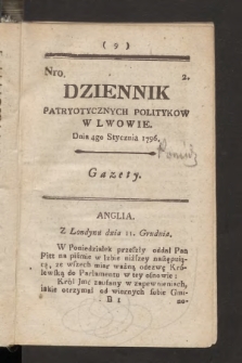 Dziennik Patryotycznych Politykow we Lwowie. 1796, nr 2
