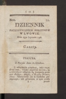 Dziennik Patryotycznych Politykow we Lwowie. 1796, nr 11