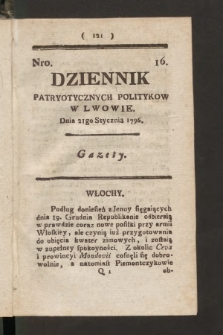 Dziennik Patryotycznych Politykow we Lwowie. 1796, nr 16