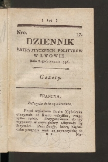 Dziennik Patryotycznych Politykow we Lwowie. 1796, nr 17