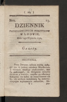 Dziennik Patryotycznych Politykow we Lwowie. 1796, nr 23