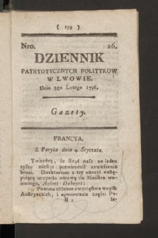 Dziennik Patryotycznych Politykow we Lwowie. 1796, nr 26