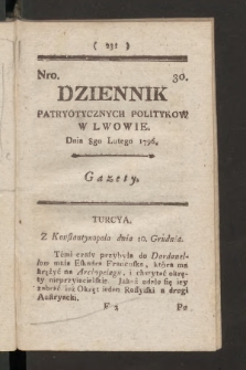 Dziennik Patryotycznych Politykow we Lwowie. 1796, nr 30