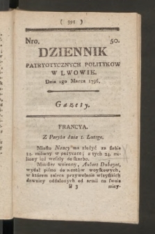Dziennik Patryotycznych Politykow we Lwowie. 1796, nr 50