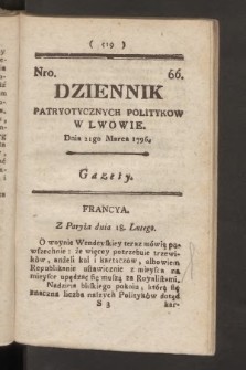 Dziennik Patryotycznych Politykow we Lwowie. 1796, nr 66