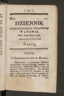 Dziennik Patryotycznych Politykow we Lwowie. 1796, nr 71