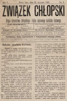 Związek Chłopski : organ stronnictwa chłopskiego i klubu sejmowego katolicko-ludowego. 1898, nr 3