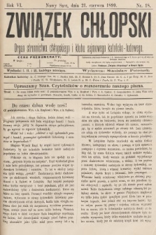 Związek Chłopski : organ stronnictwa chłopskiego i klubu sejmowego katolicko-ludowego. 1899, nr 18