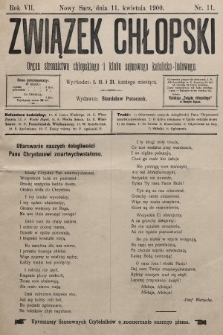Związek Chłopski : organ stronnictwa chłopskiego i klubu sejmowego katolicko-ludowego. 1900, nr 11