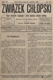 Związek Chłopski : organ stronnictwa chłopskiego i klubu sejmowego katolicko-ludowego. 1900, nr 36