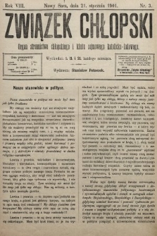 Związek Chłopski : organ stronnictwa chłopskiego i klubu sejmowego katolicko-ludowego. 1901, nr 3