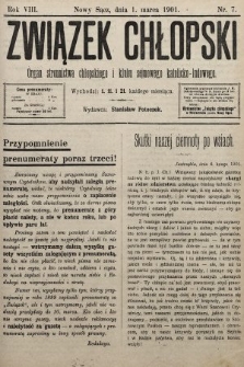 Związek Chłopski : organ stronnictwa chłopskiego i klubu sejmowego katolicko-ludowego. 1901, nr 7
