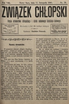 Związek Chłopski : organ stronnictwa chłopskiego i klubu sejmowego katolicko-ludowego. 1901, nr 29