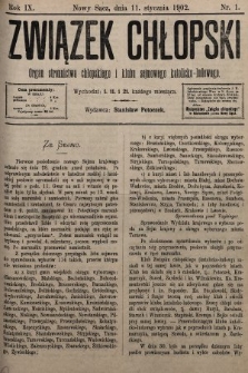 Związek Chłopski : organ stronnictwa chłopskiego i klubu sejmowego katolicko-ludowego. 1902, nr 1