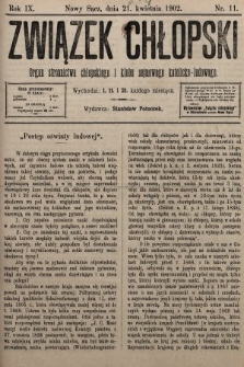 Związek Chłopski : organ stronnictwa chłopskiego i klubu sejmowego katolicko-ludowego. 1902, nr 11
