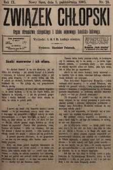 Związek Chłopski : organ stronnictwa chłopskiego i klubu sejmowego katolicko-ludowego. 1902, nr 26
