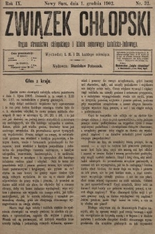 Związek Chłopski : organ stronnictwa chłopskiego i klubu sejmowego katolicko-ludowego. 1902, nr 32