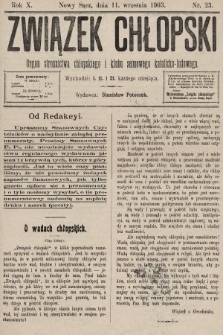 Związek Chłopski : organ stronnictwa chłopskiego i klubu sejmowego katolicko-ludowego. 1903, nr 23