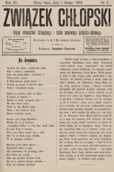 Związek Chłopski : organ stronnictwa chłopskiego i klubu sejmowego katolicko-ludowego. 1904, nr 4