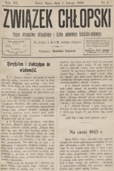 Związek Chłopski : organ stronnictwa chłopskiego i klubu sejmowego katolicko-ludowego. 1905, nr 4