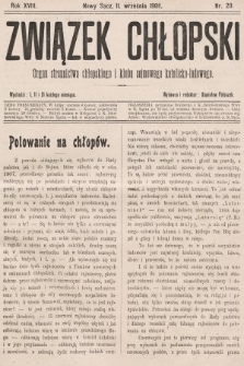 Związek Chłopski : organ stronnictwa chłopskiego i klubu sejmowego katolicko-ludowego. 1906, nr 20